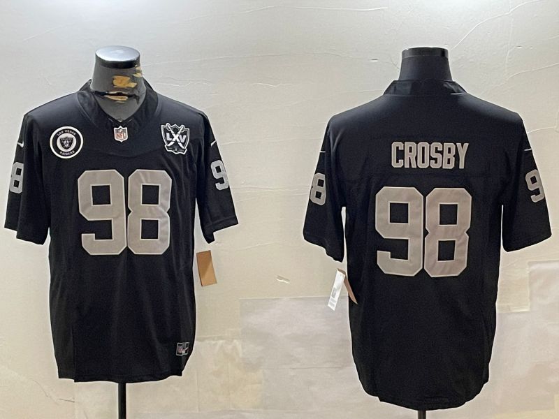 Men Oakland Raiders #98 Crosby Black Three generation 2024 Nike Limited NFL Jersey style 4->oakland raiders->NFL Jersey